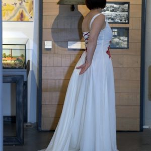 Robe de mariée imprimée avec traîne amovible