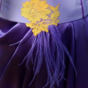Robe de mariée violette et jaune