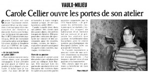 Article paru dans le Dauphiné Libéré en octobre 2007
