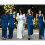 Demoiselles d'honneur en robe bleue